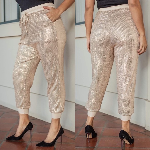 🦃BLACK FRIDAY SALE🦃 Bottoms Up Plus Size Sequin Jogger - Picture 6 of 6